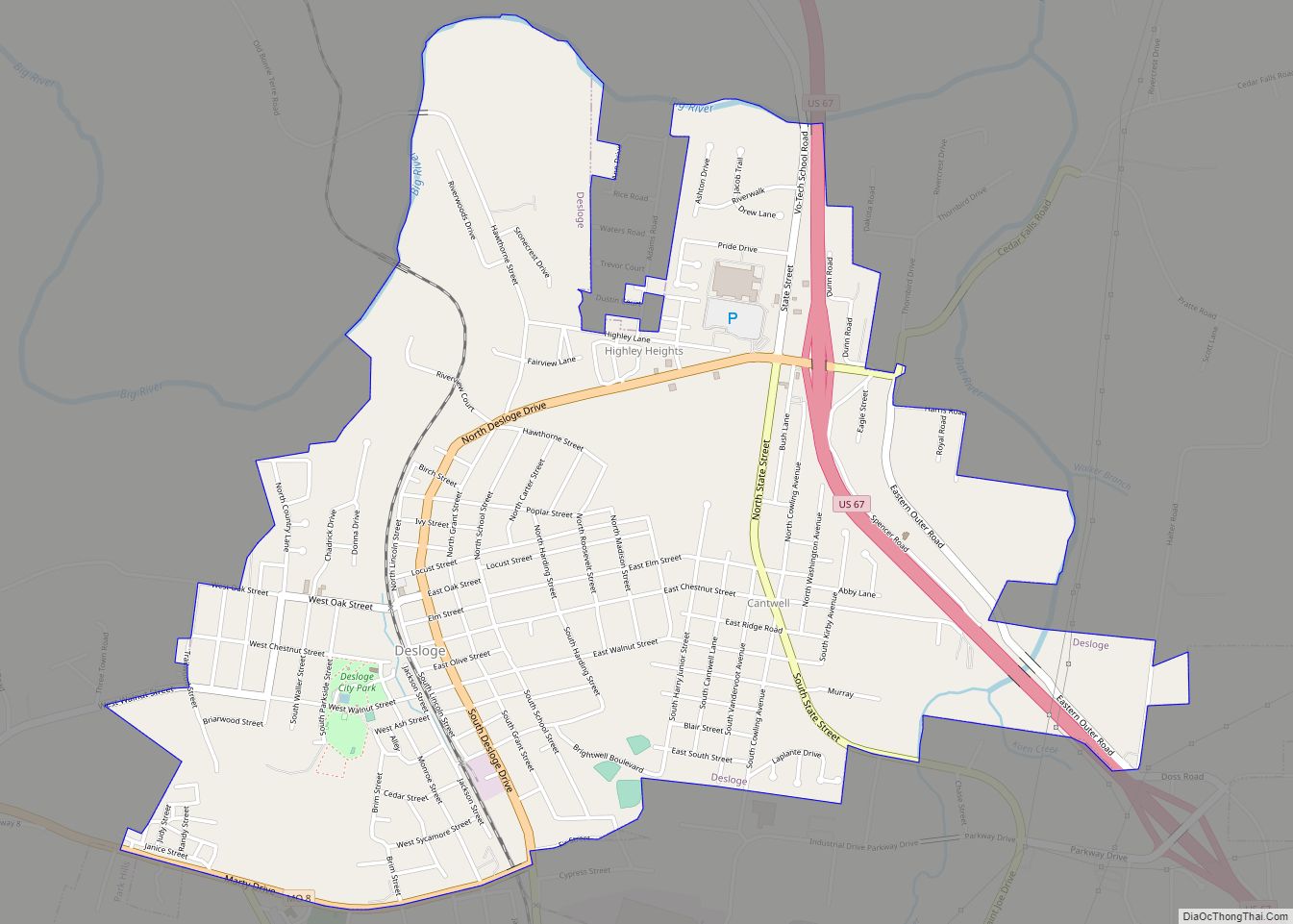 Map of Desloge city
