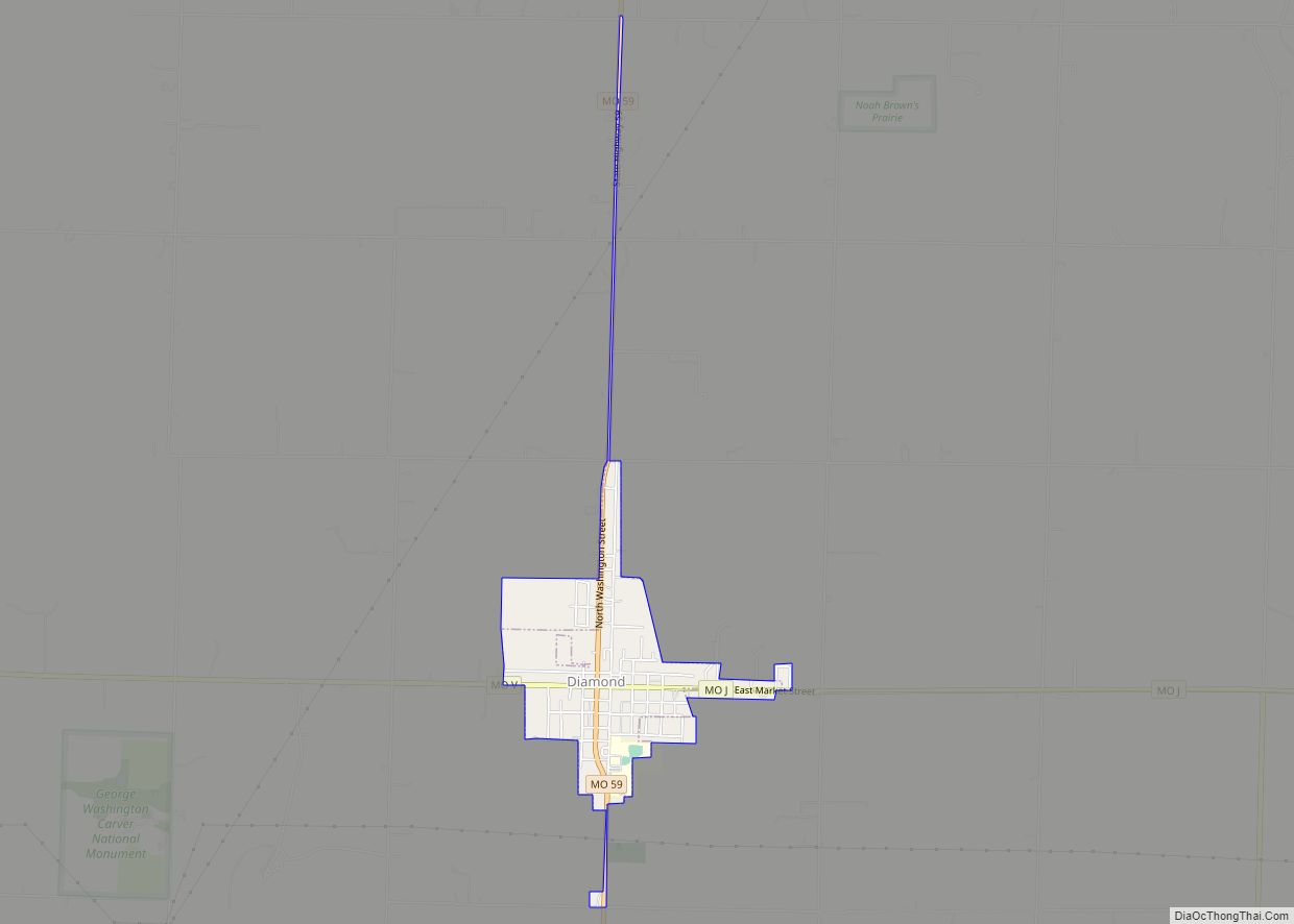 Map of Diamond town, Missouri