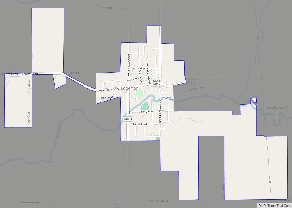 Map of Edgerton city, Missouri