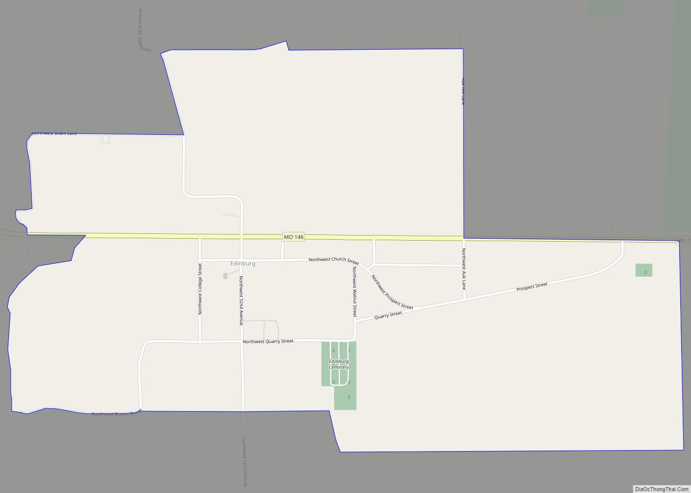 Map of Edinburg CDP, Missouri
