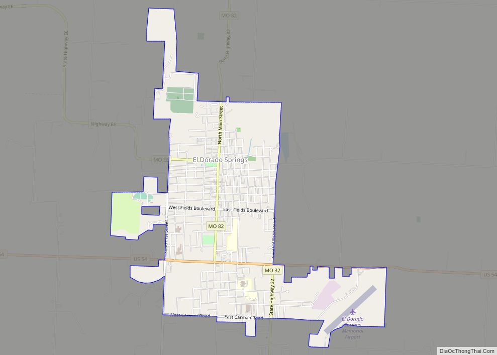 Map of El Dorado Springs city
