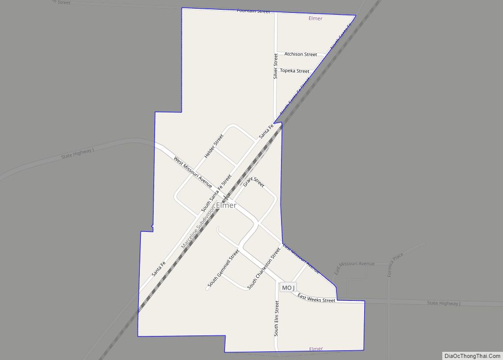 Map of Elmer city