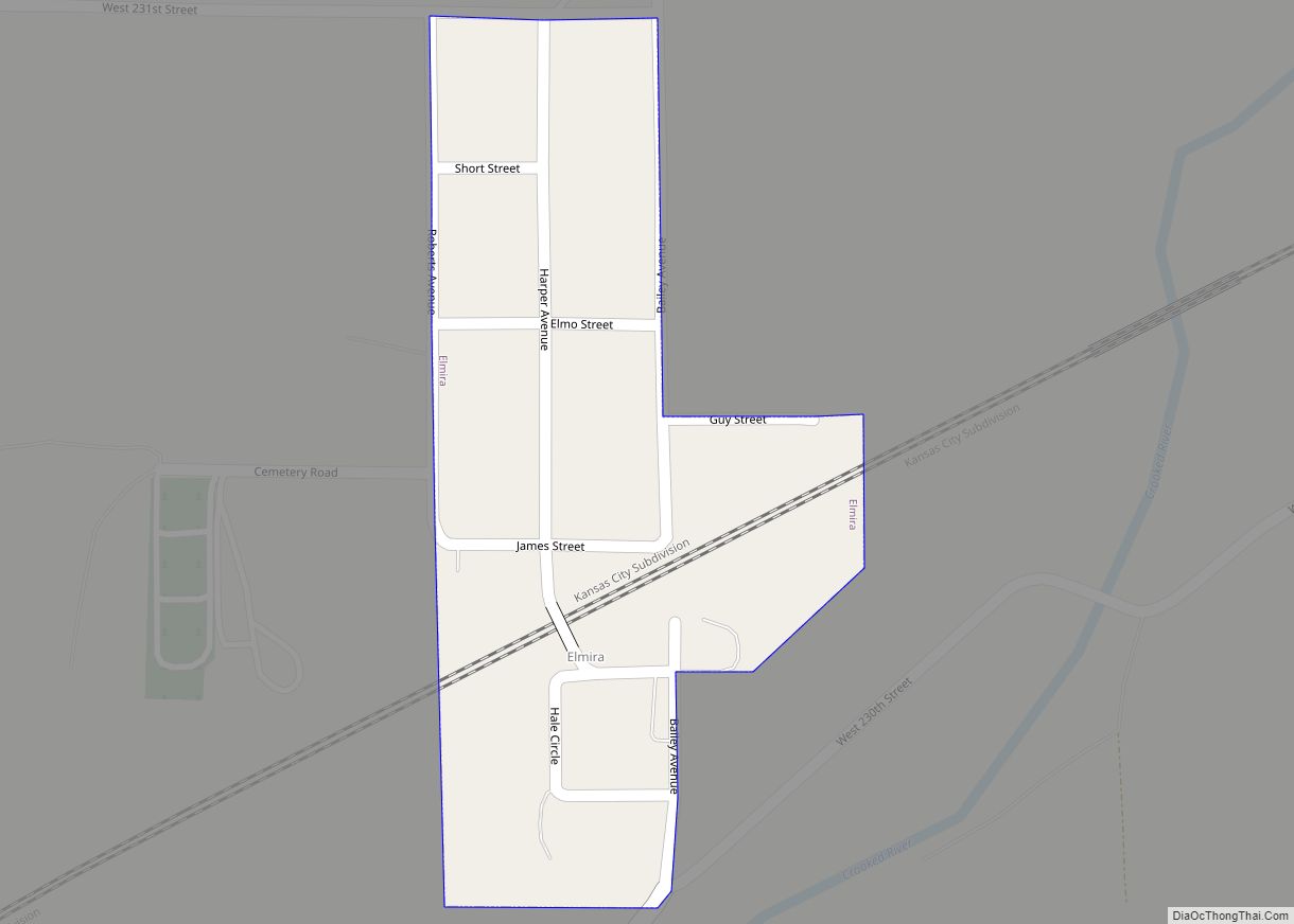 Map of Elmira village, Missouri