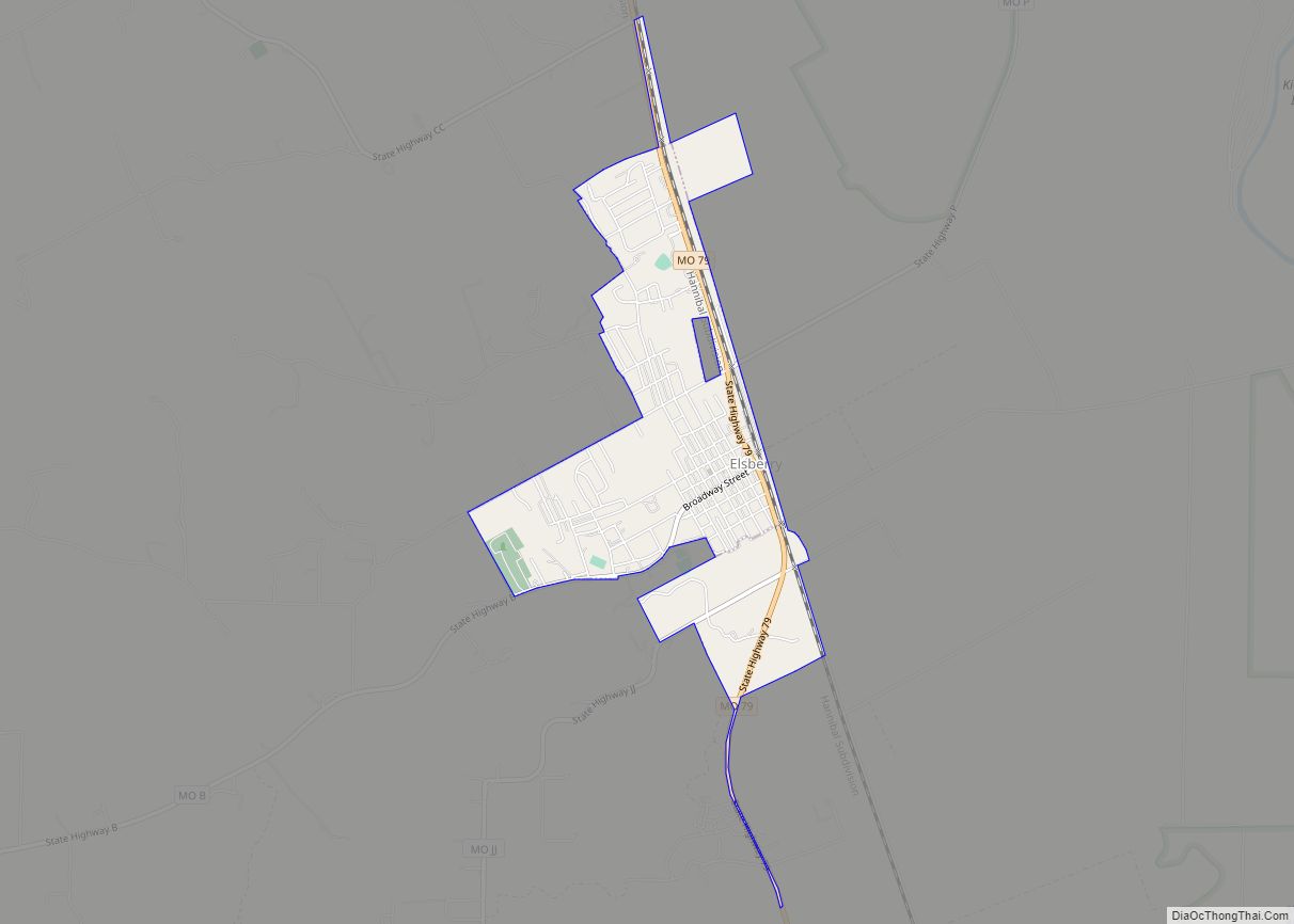 Map of Elsberry city