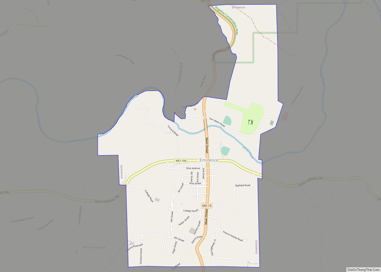 Map of Eminence city, Missouri