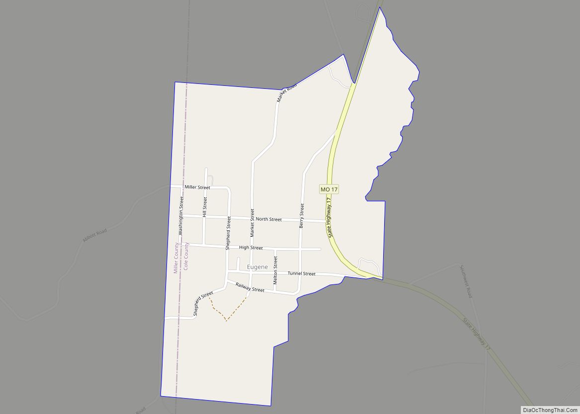 Map of Eugene city