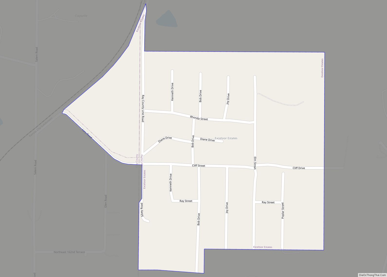 Map of Excelsior Estates village