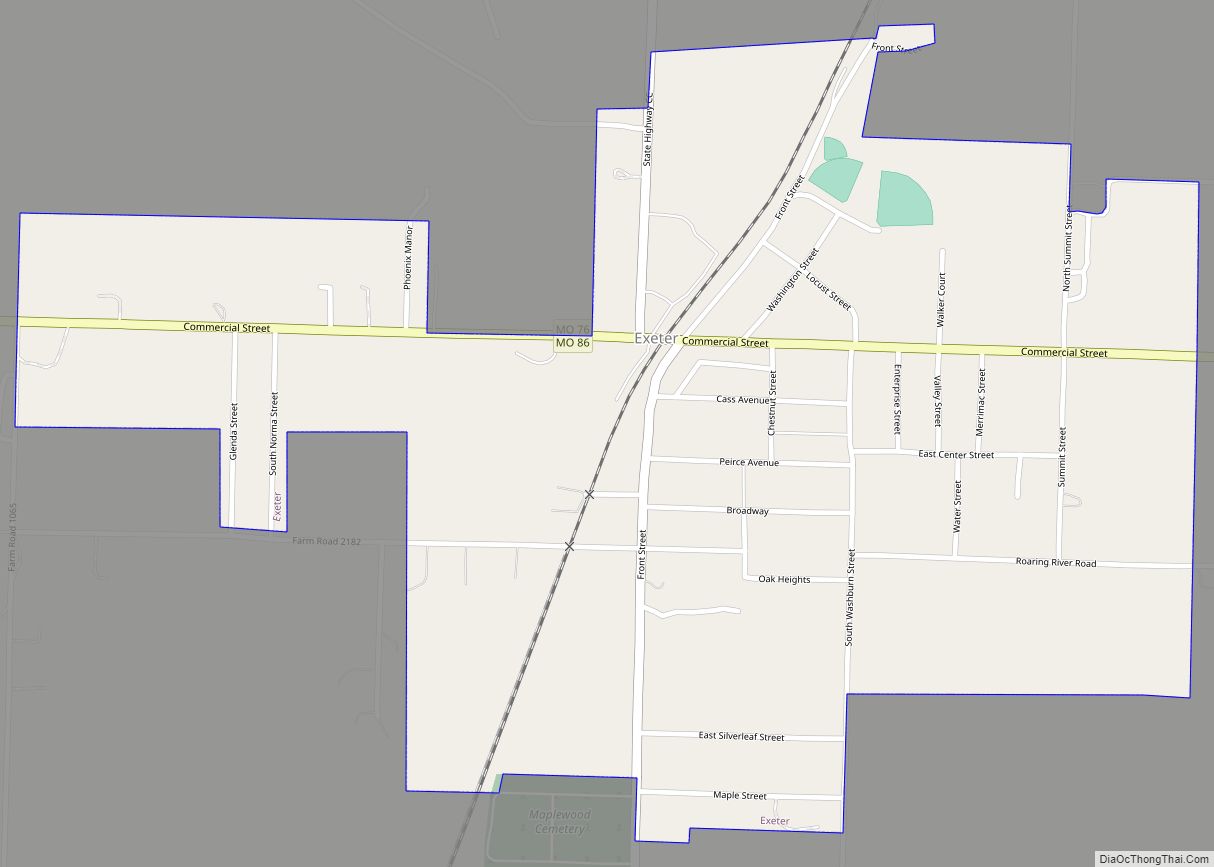 Map of Exeter city, Missouri