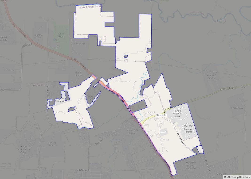 Map of Flint Hill city