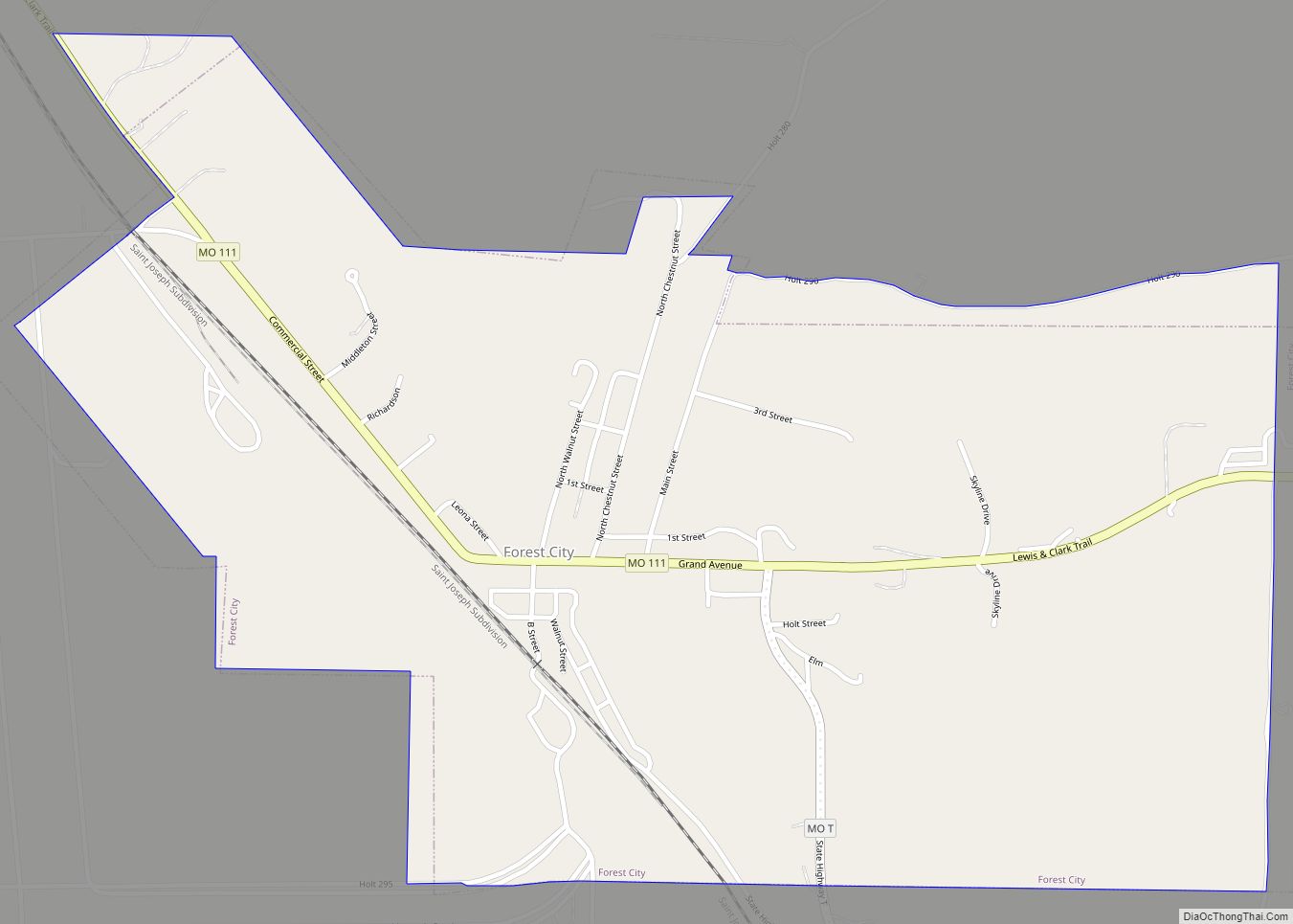Map of Forest City, Missouri