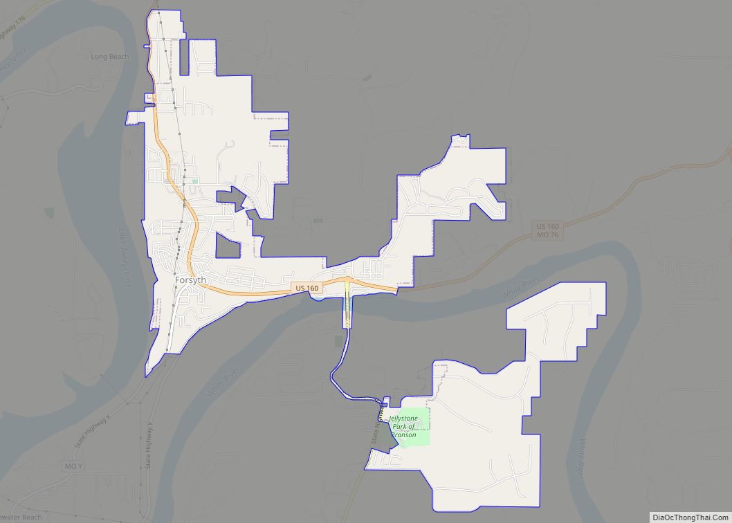 Map of Forsyth city, Missouri