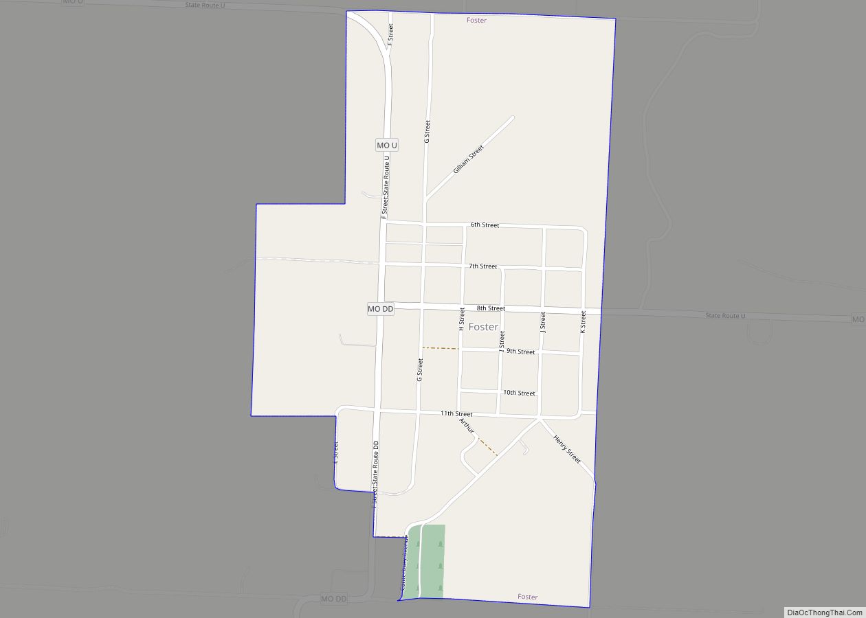 Map of Foster village