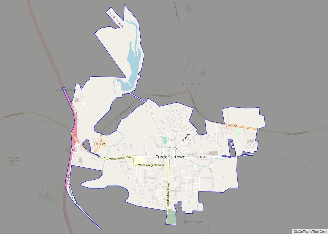 Map of Fredericktown city