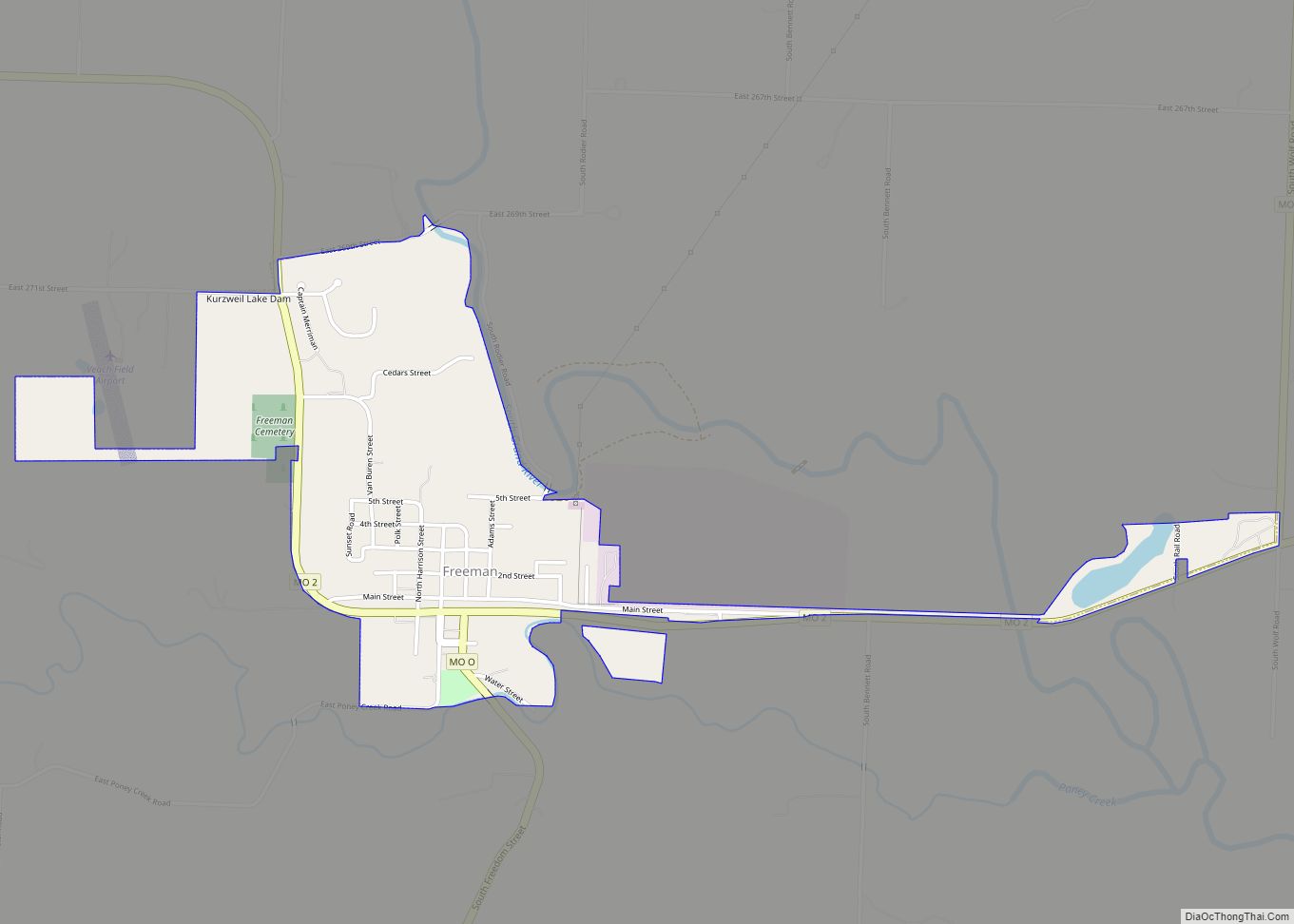 Map of Freeman city
