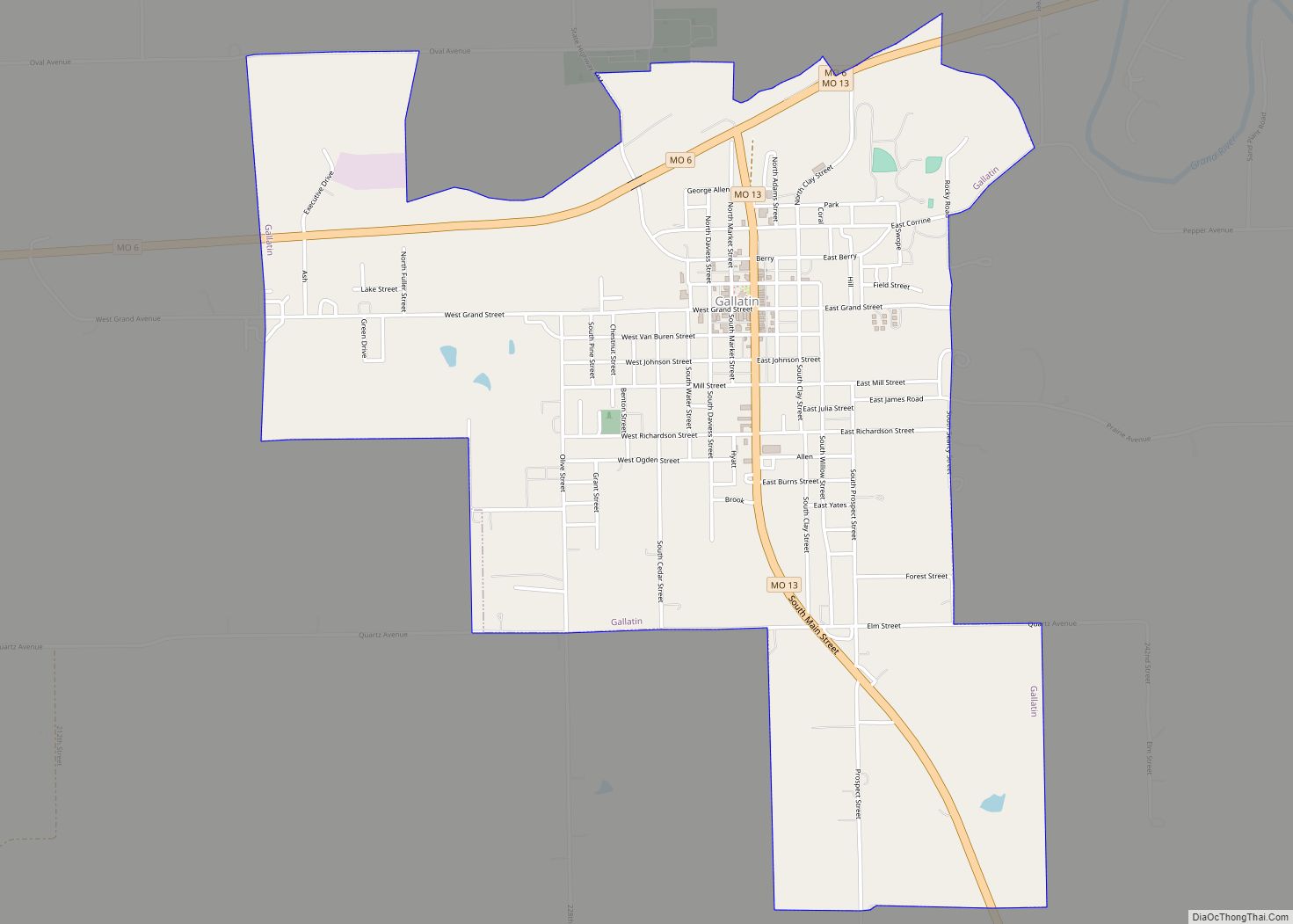 Map of Gallatin city