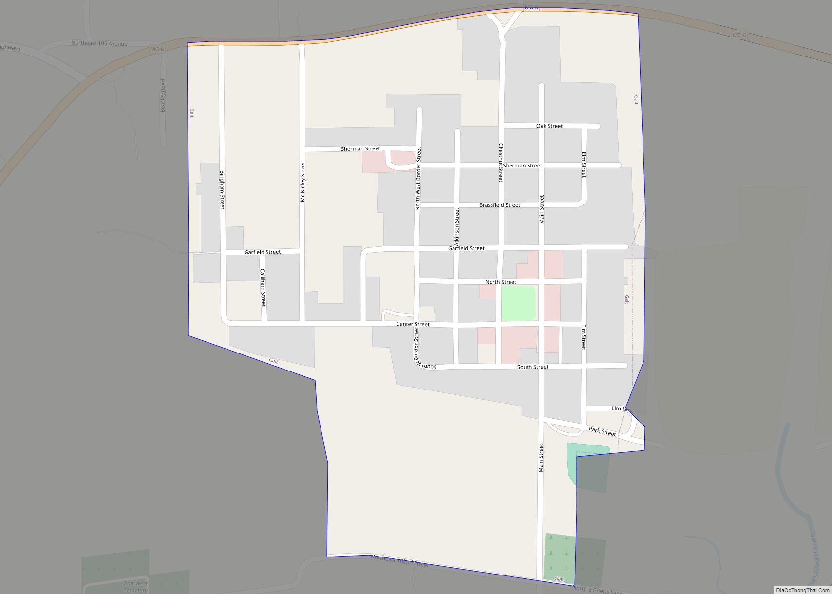Map of Galt city, Missouri