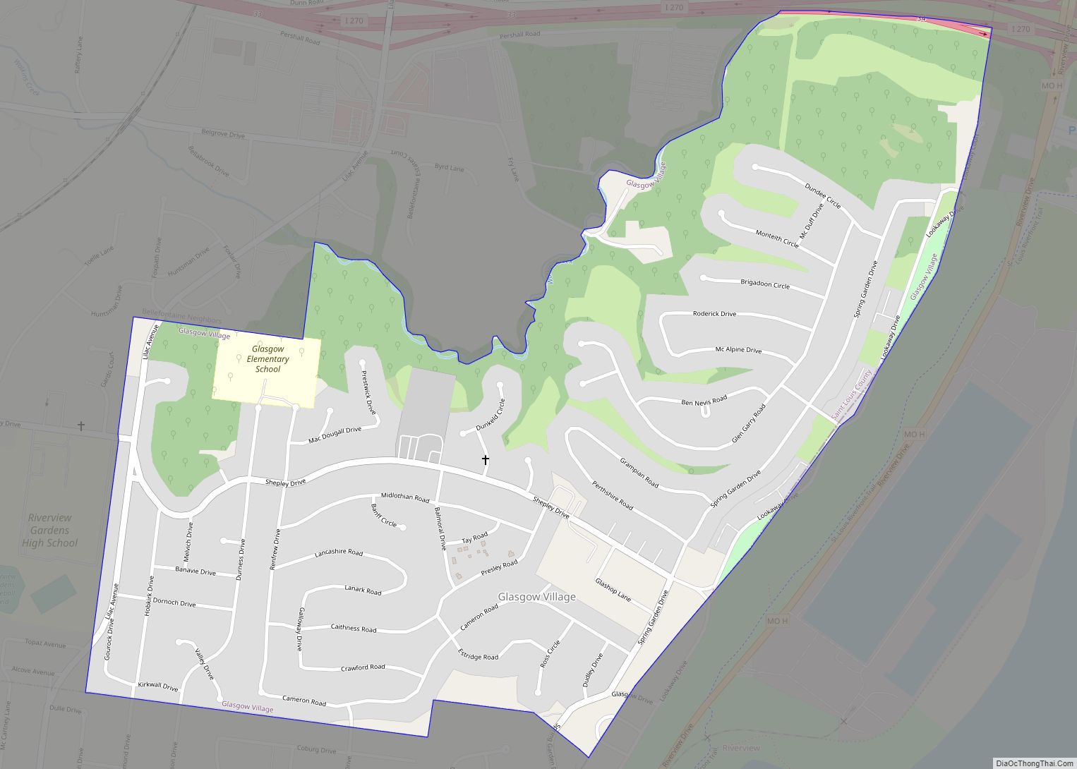 Map of Glasgow Village CDP
