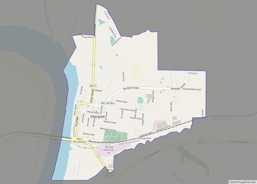 Map of Glasgow city, Missouri