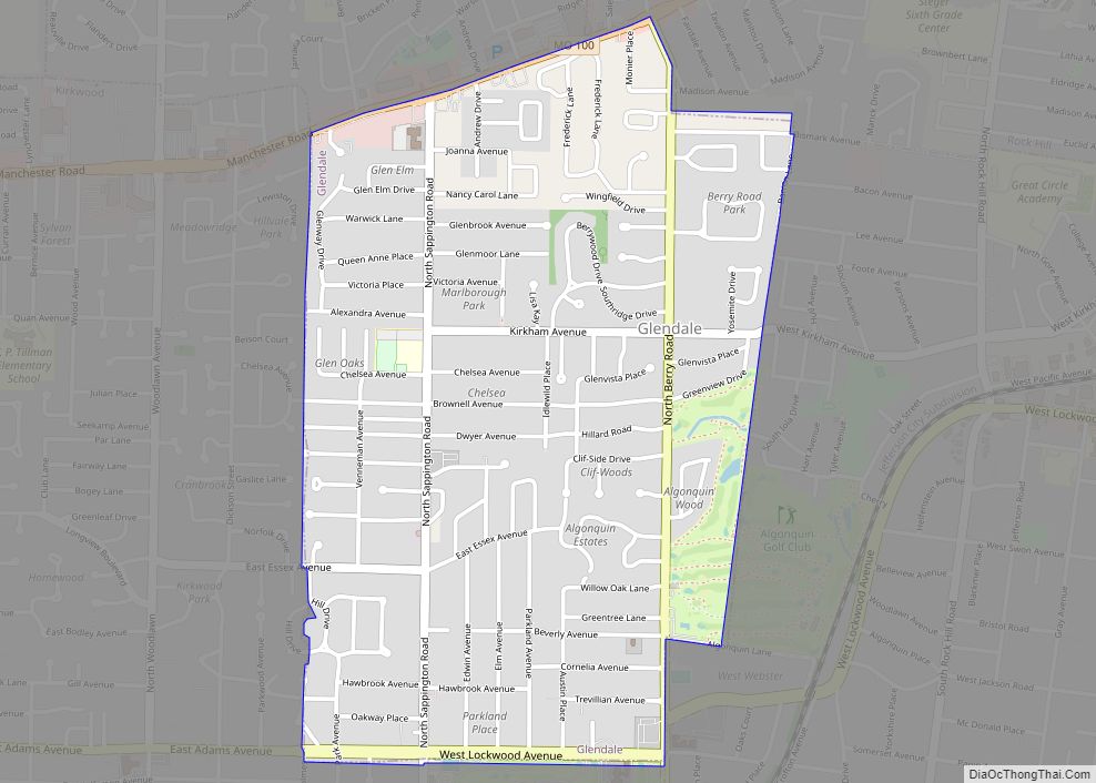 Map of Glendale city, Missouri