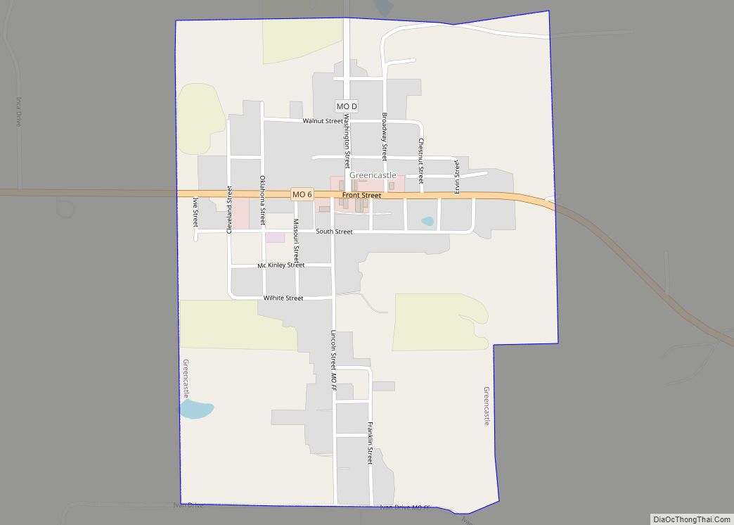 Map of Greencastle city, Missouri