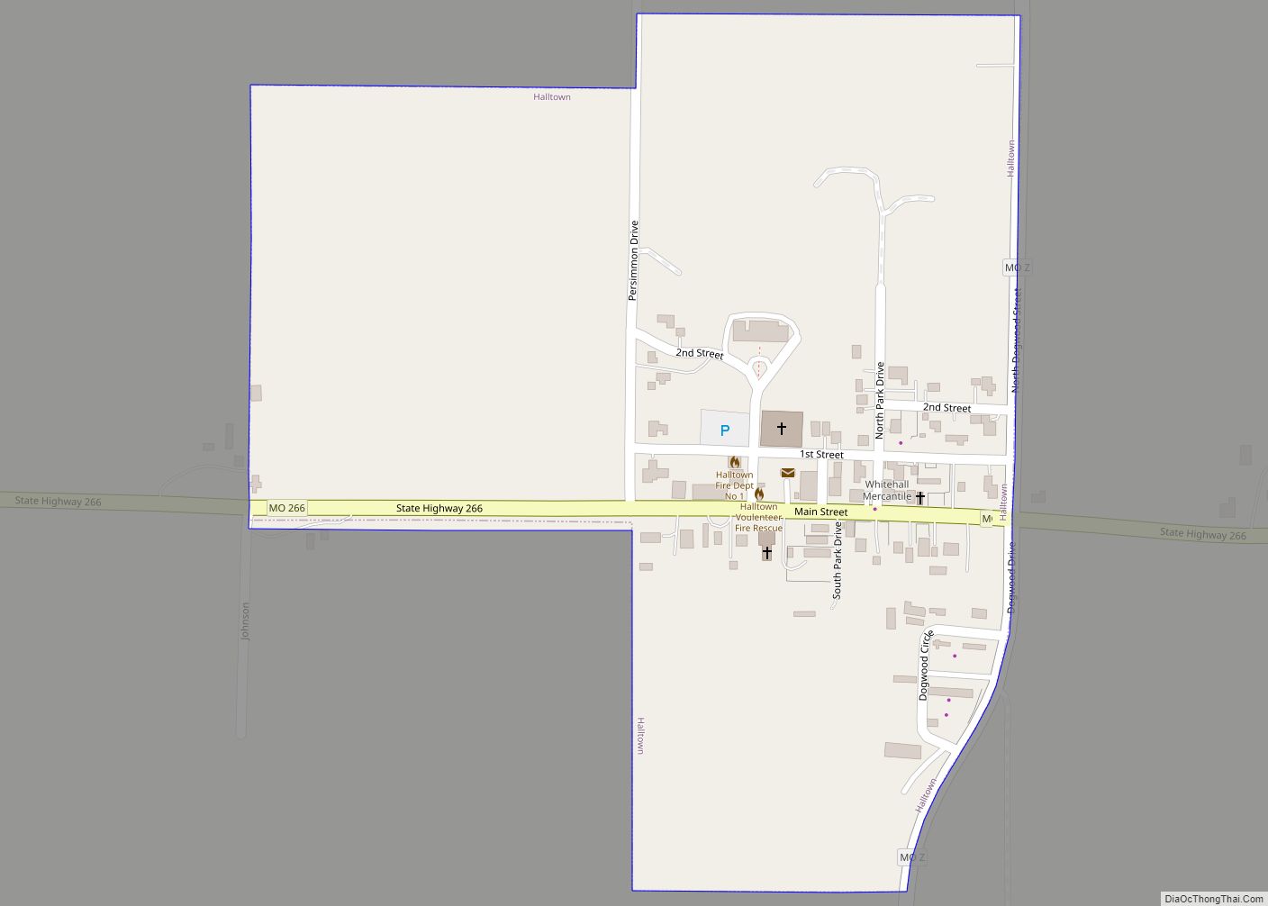 Map of Halltown village