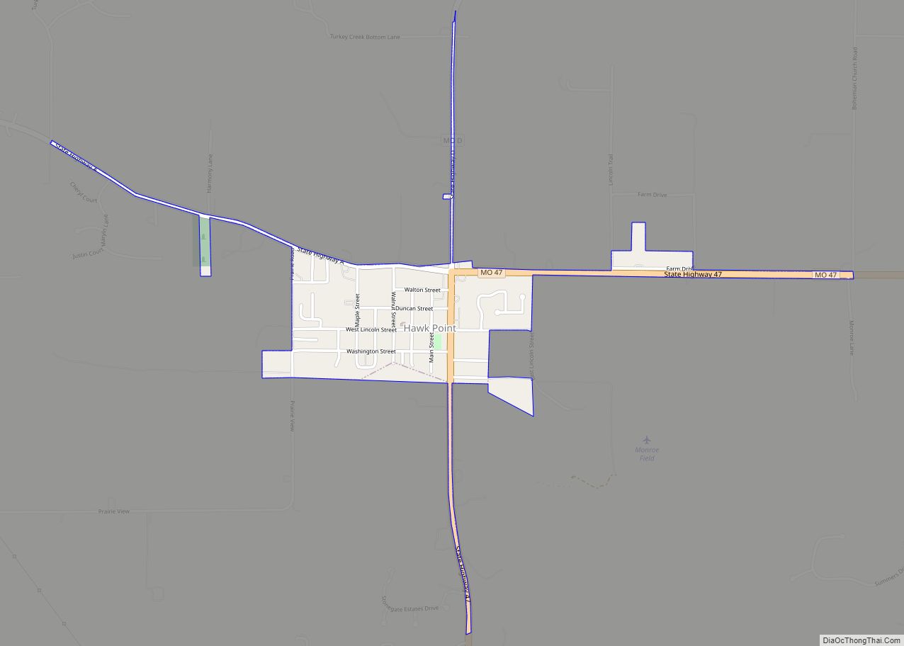 Map of Hawk Point city