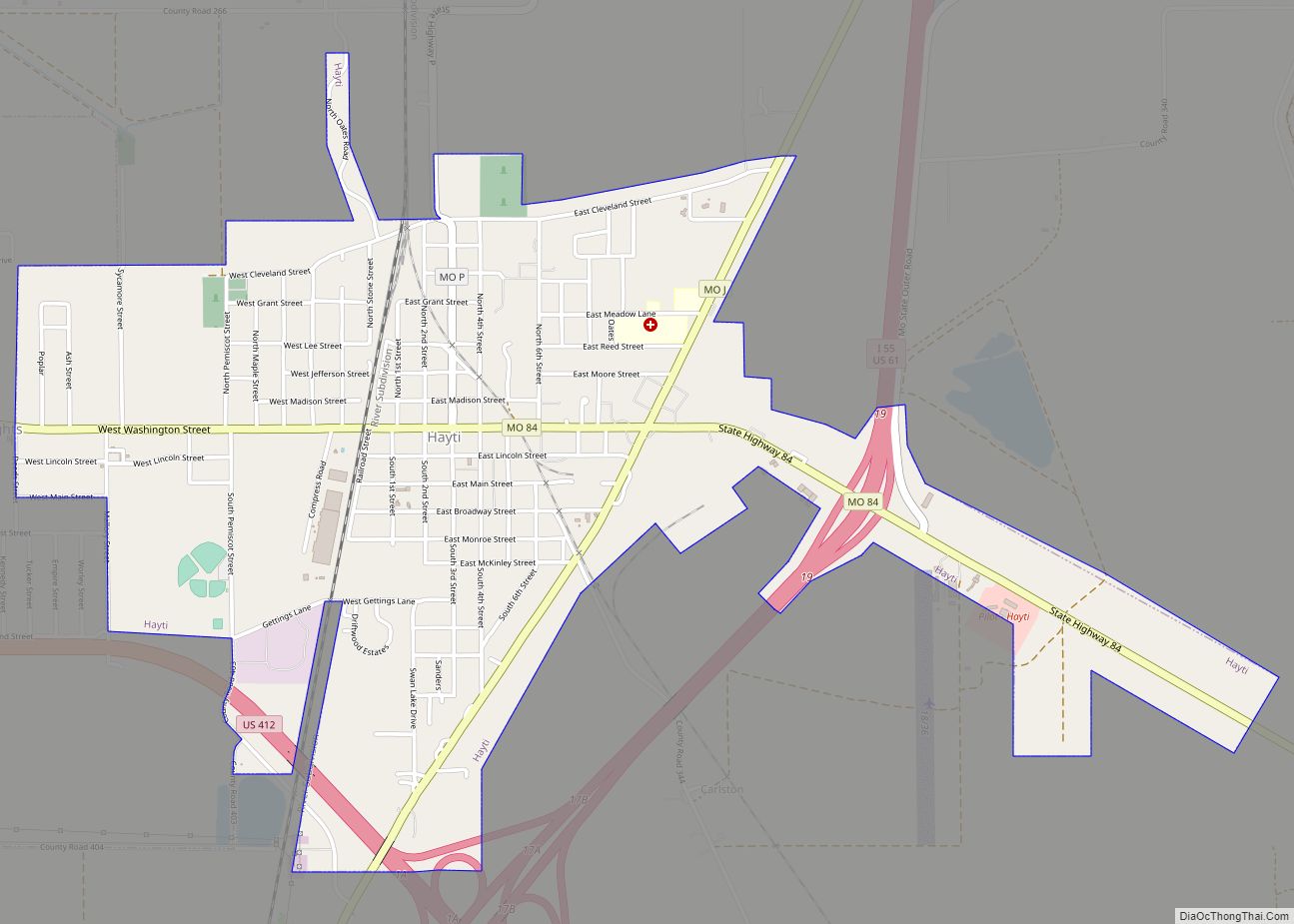 Map of Hayti city