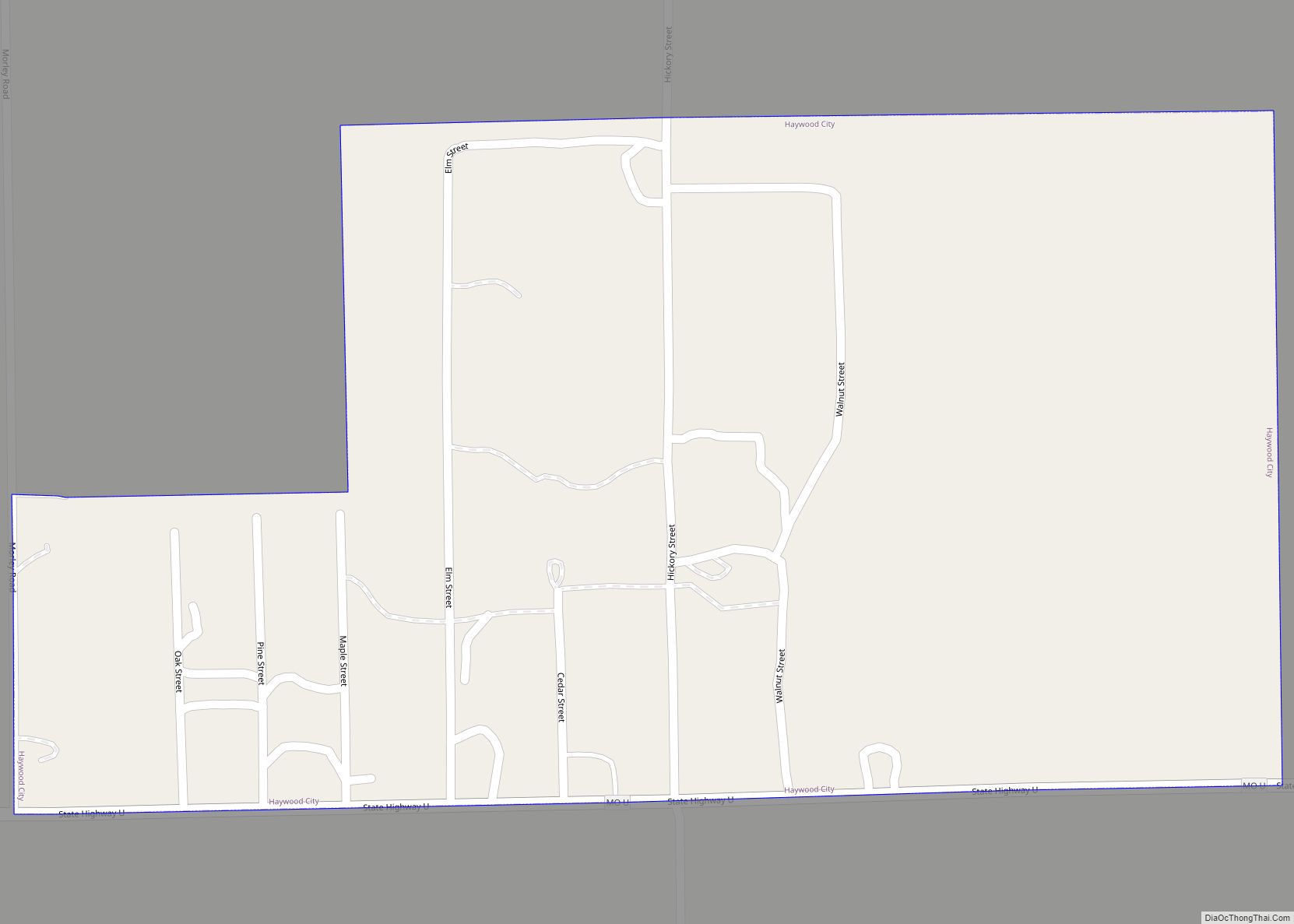 Map of Haywood City village