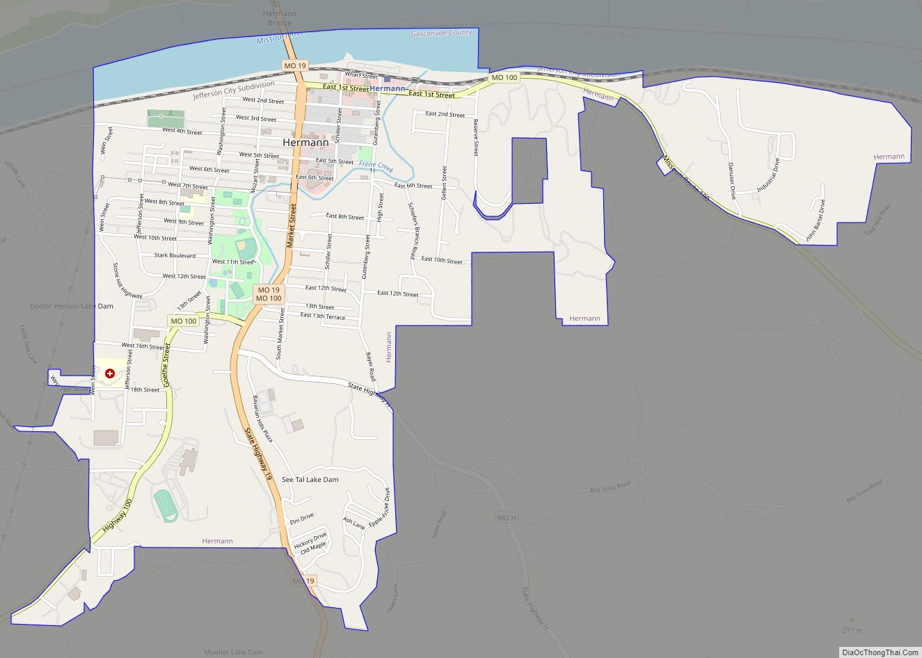 Map of Hermann city
