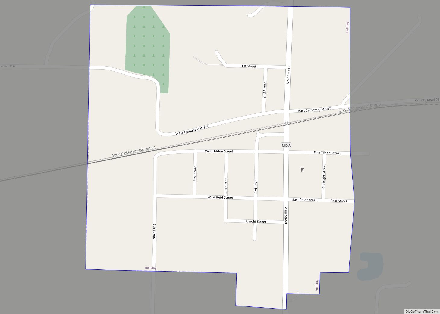 Map of Holliday village