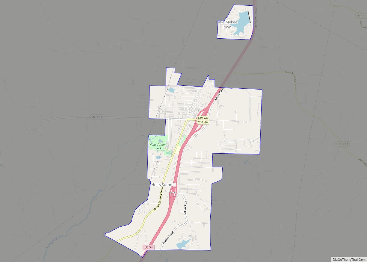Map of Holts Summit city