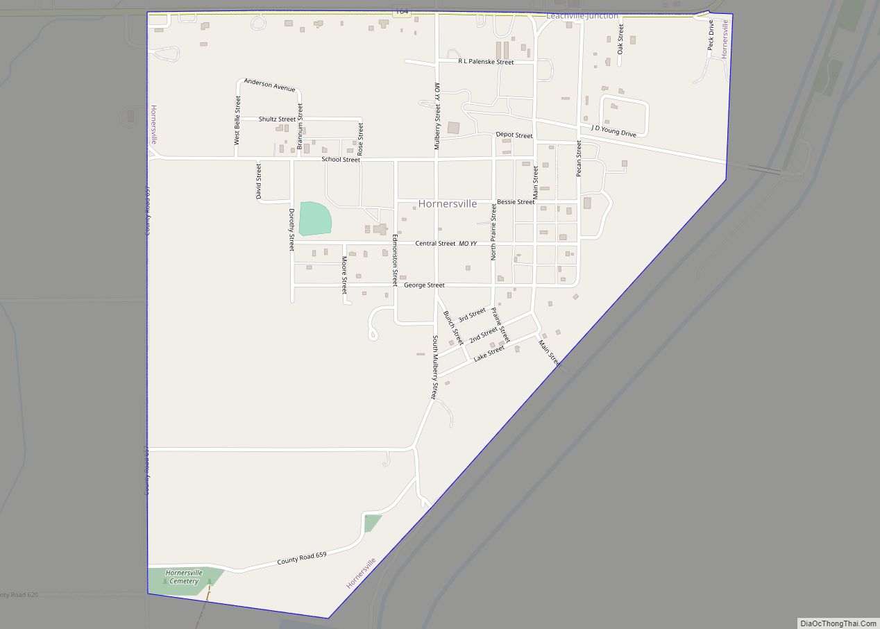 Map of Hornersville city