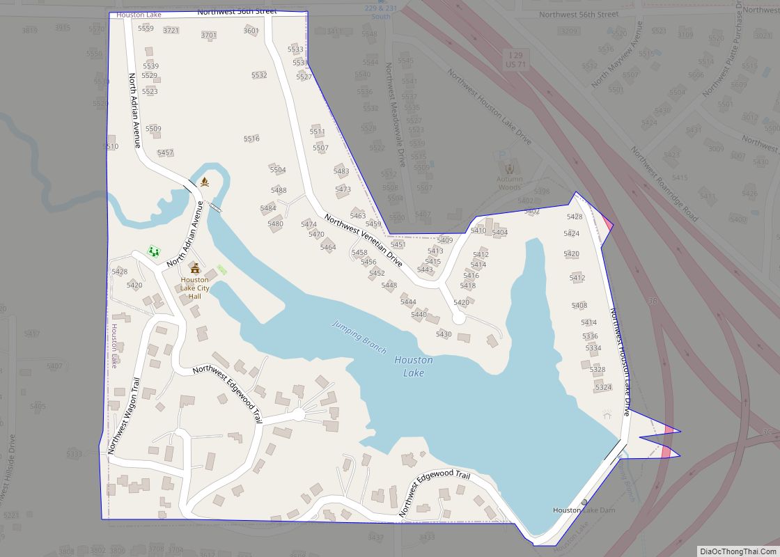 Map of Houston Lake city