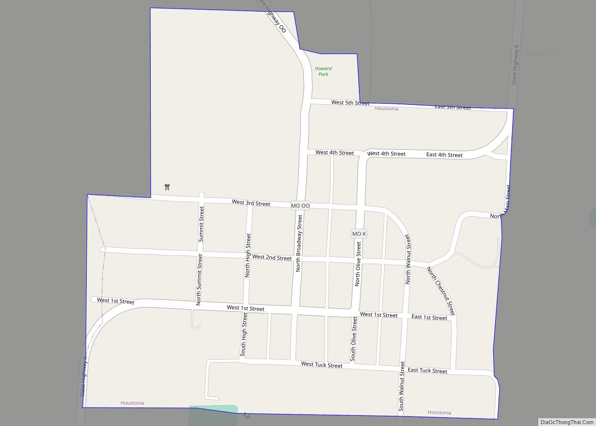 Map of Houstonia city