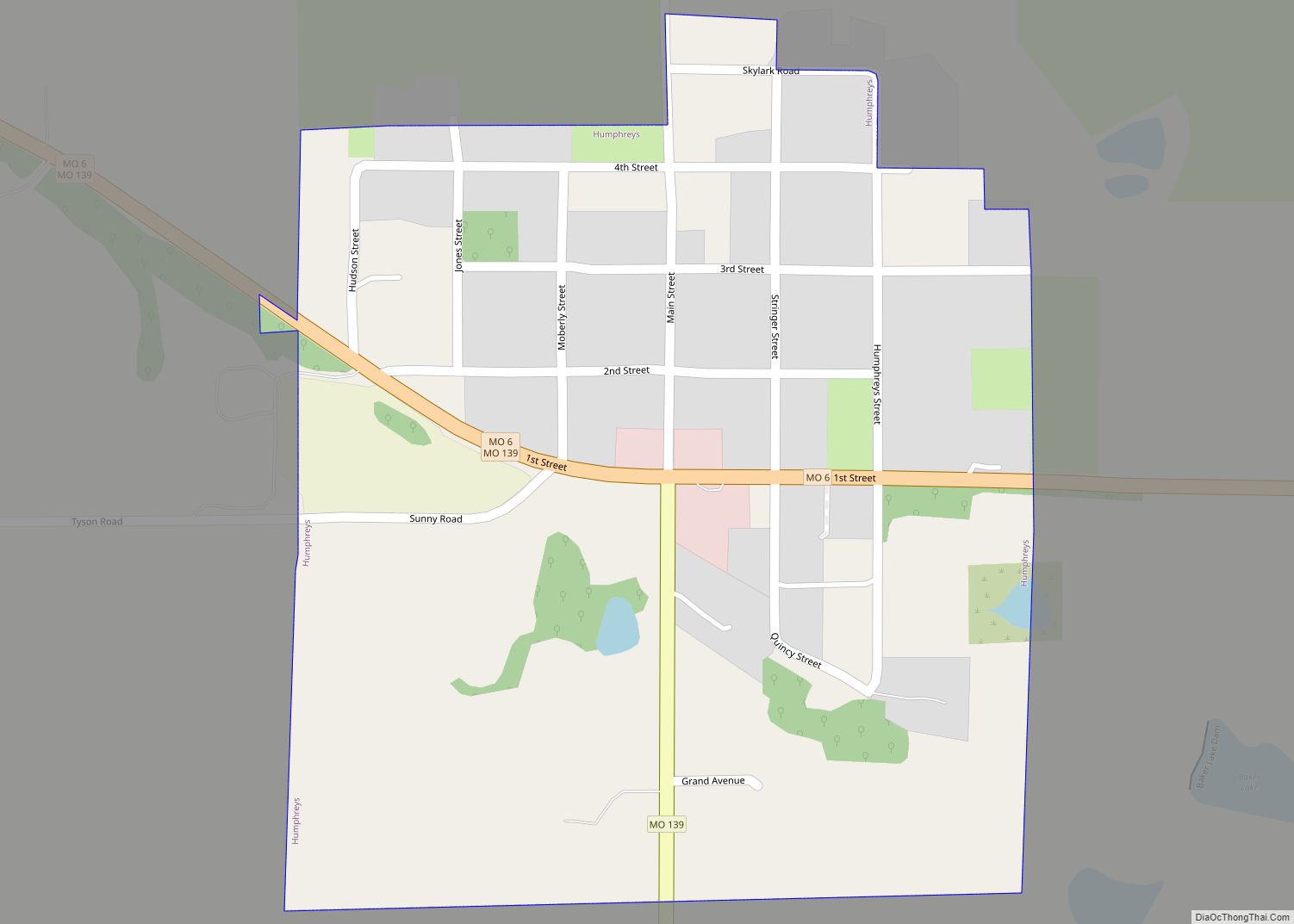 Map of Humphreys village