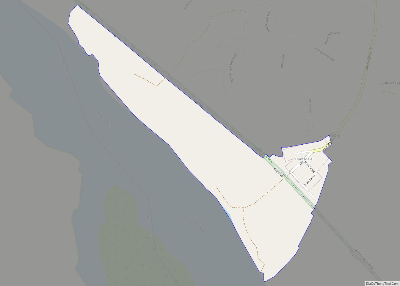 Map of Huntsdale town
