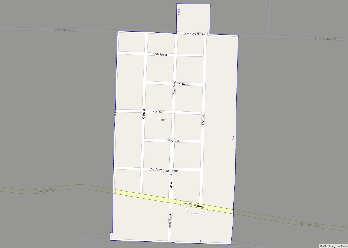 Map of Ionia town, Missouri