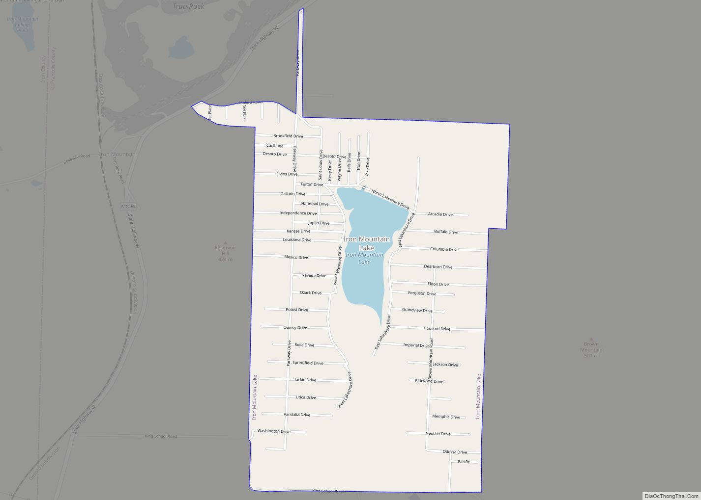 Map of Iron Mountain Lake city