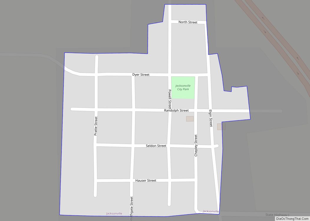 Map of Jacksonville village, Missouri