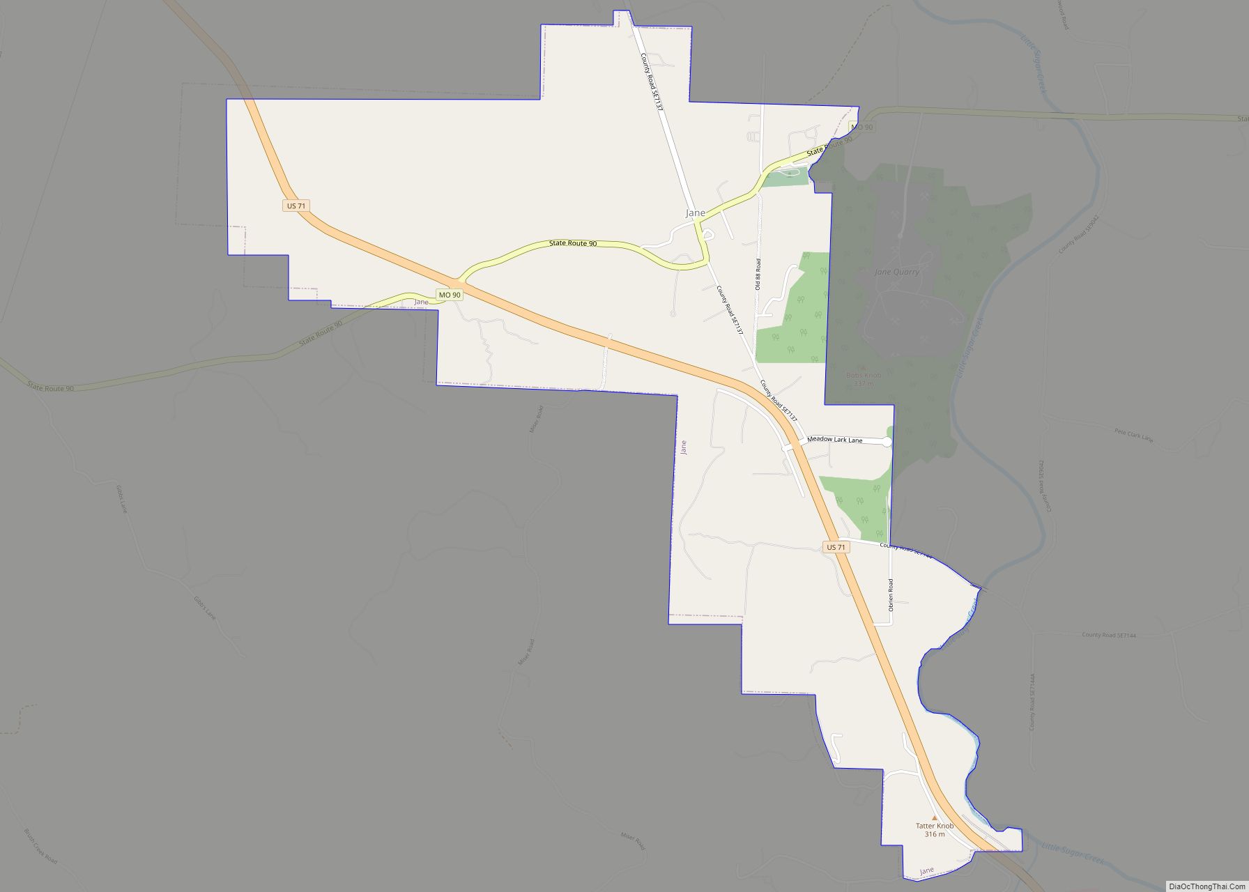 Map of Jane town