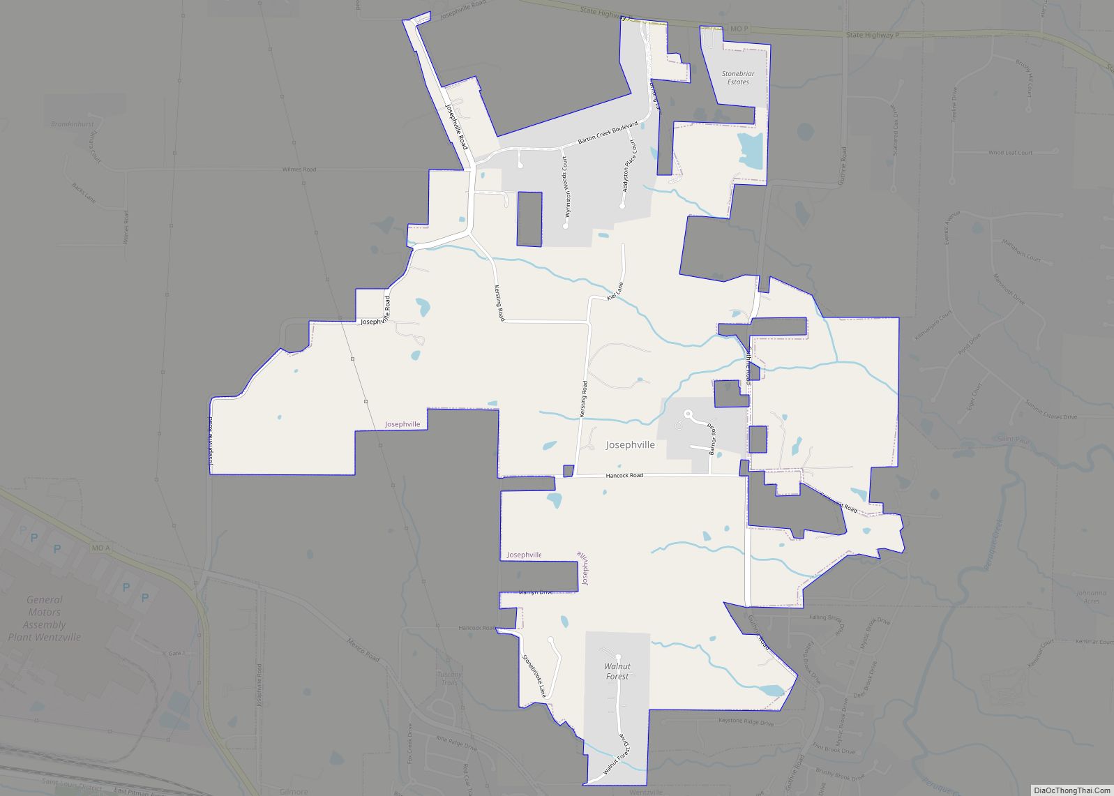 Map of Josephville village