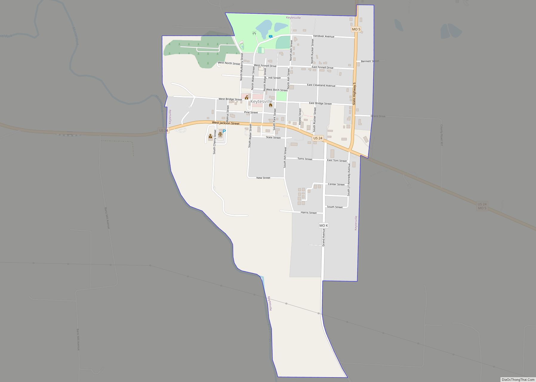 Map of Keytesville city