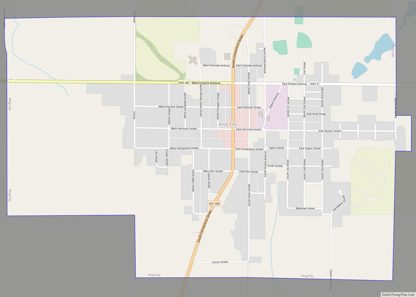 Map of King City, Missouri