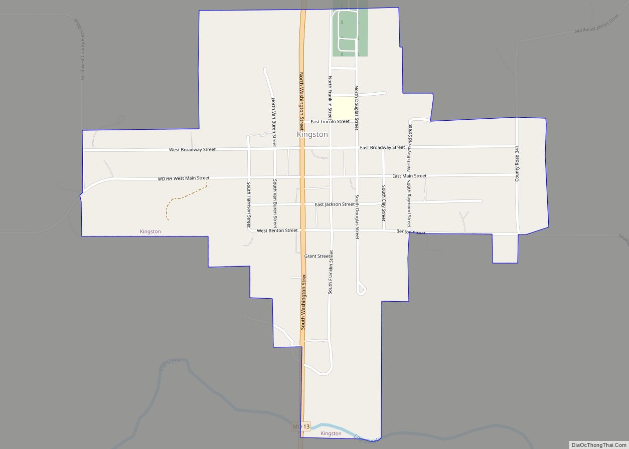 Map of Kingston city, Missouri