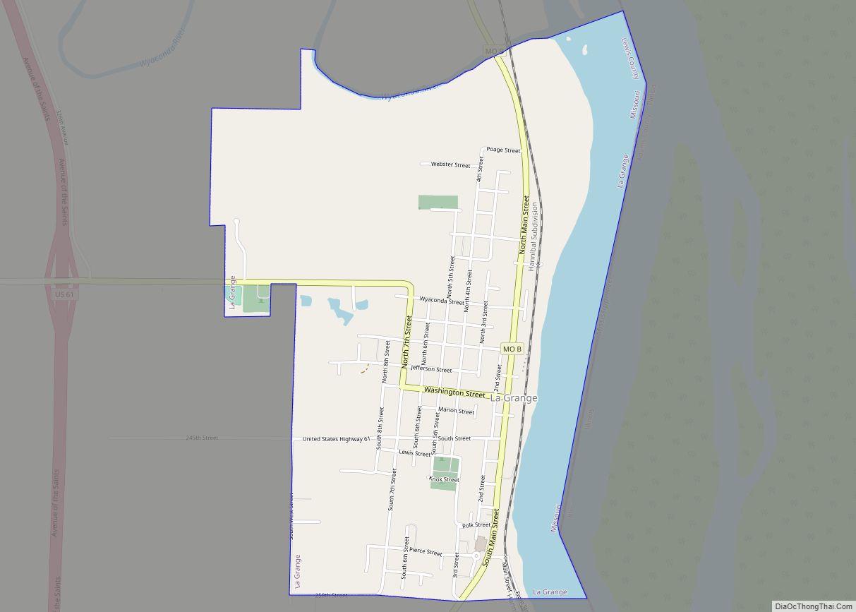 Map of La Grange city, Missouri