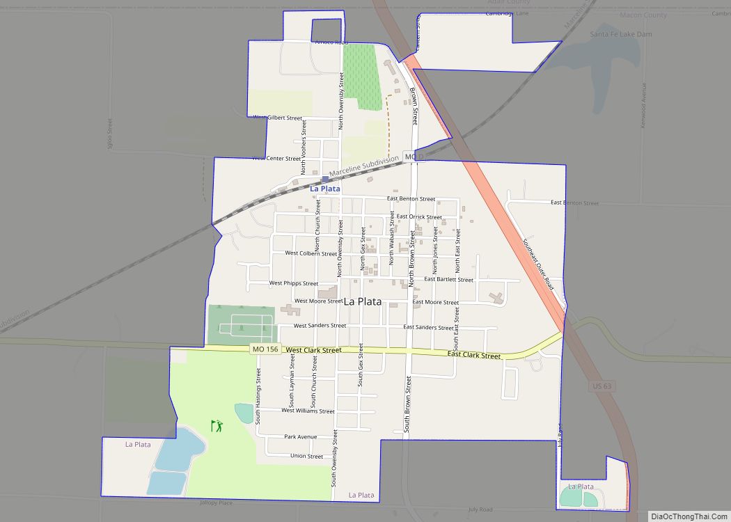 Map of La Plata city, Missouri