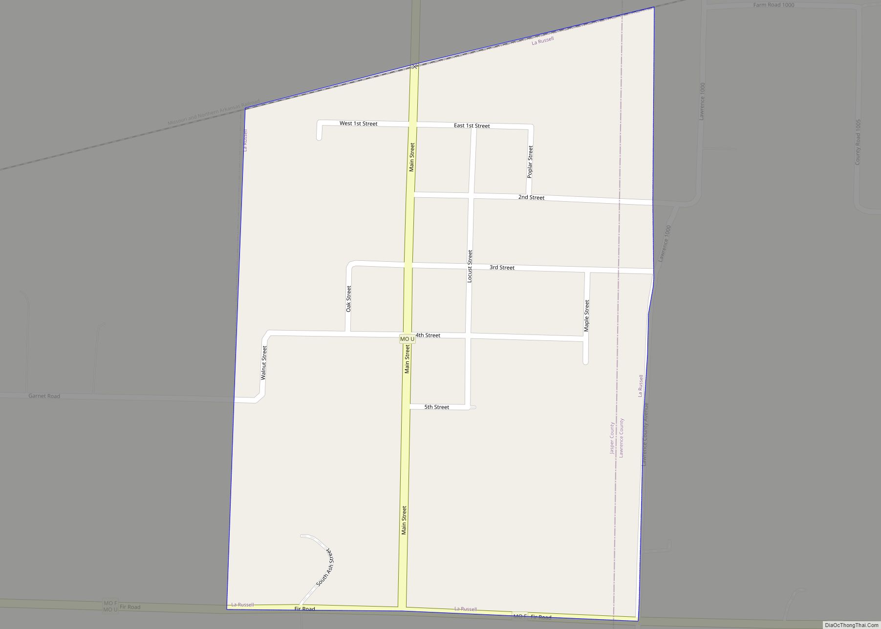 Map of La Russell city