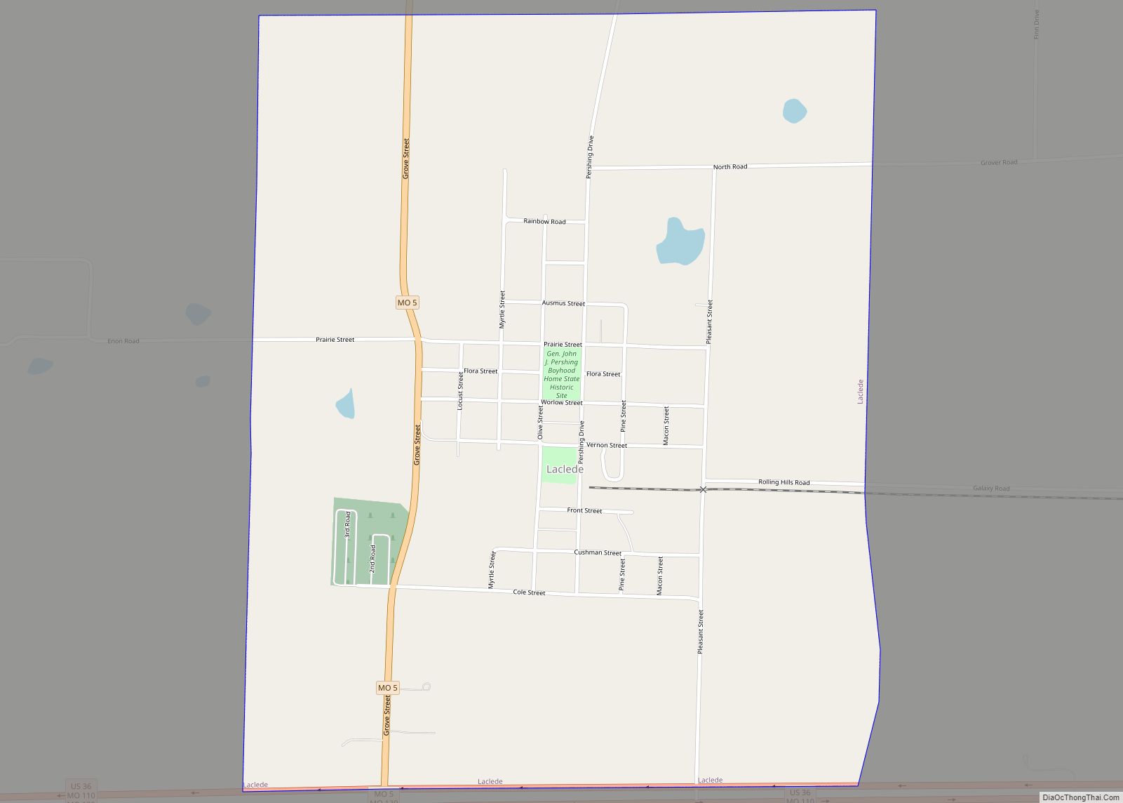 Map of Laclede city