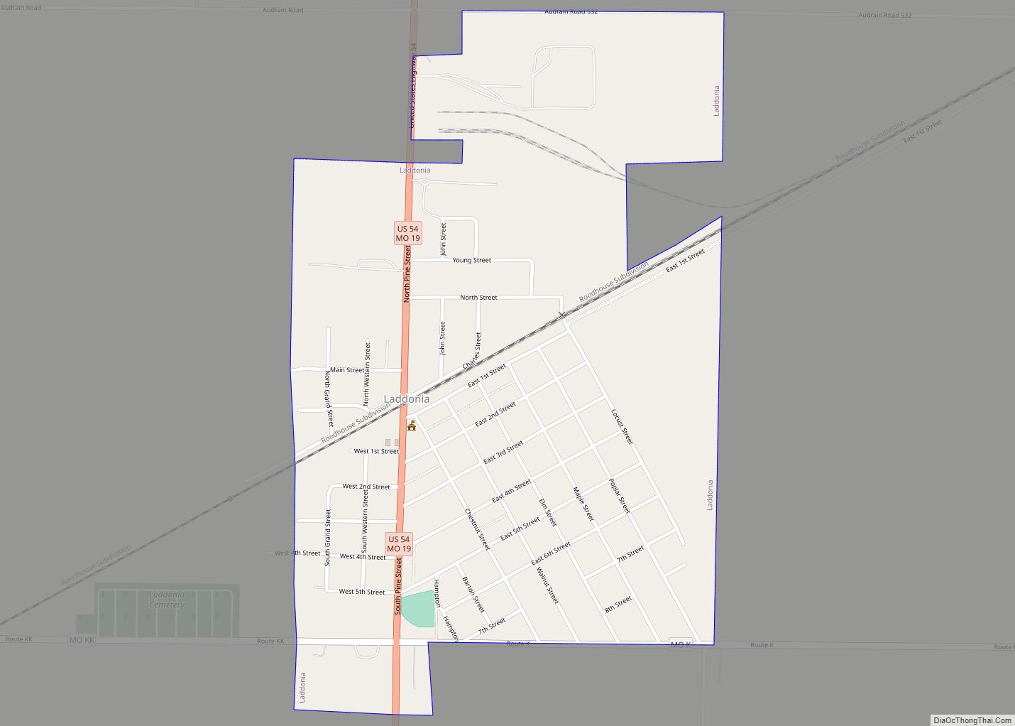 Map of Laddonia city