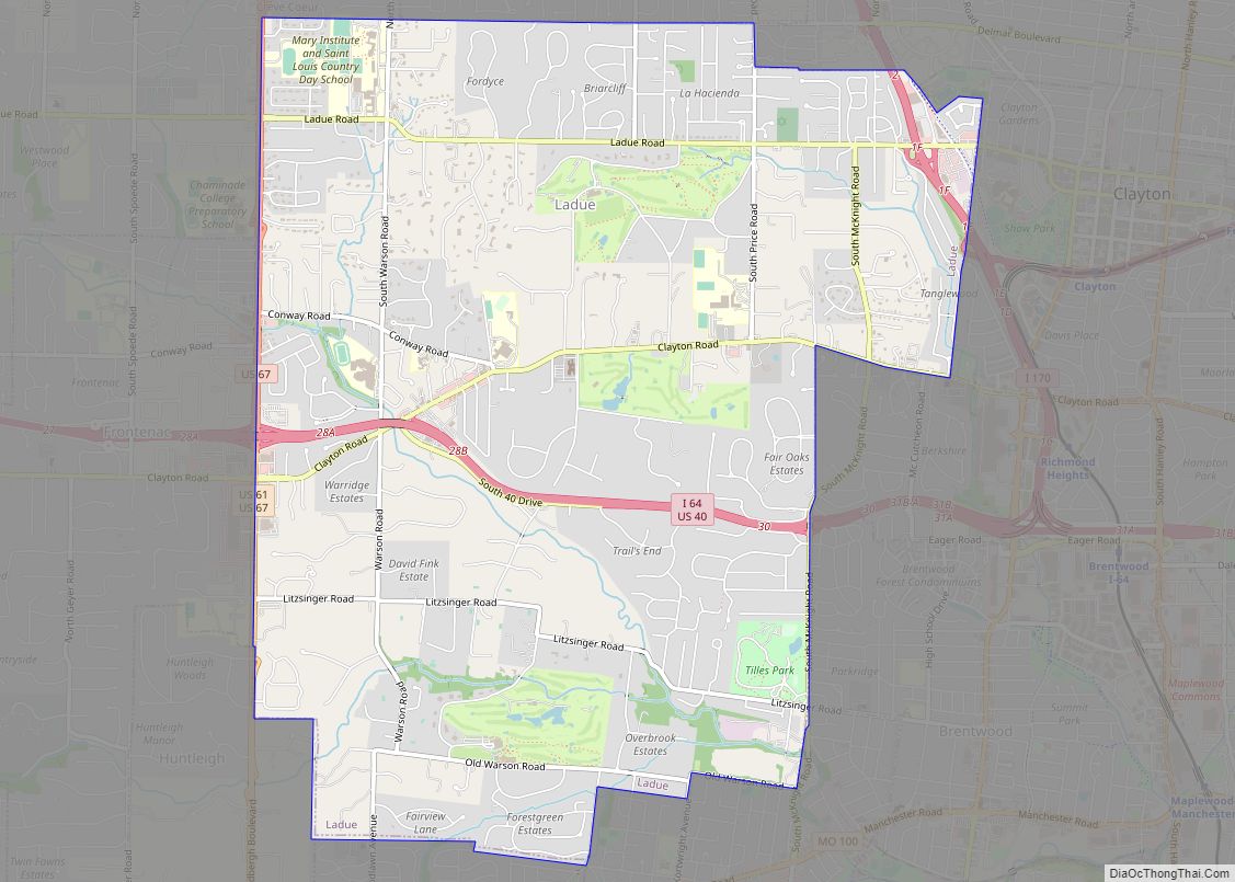 Map of Ladue city